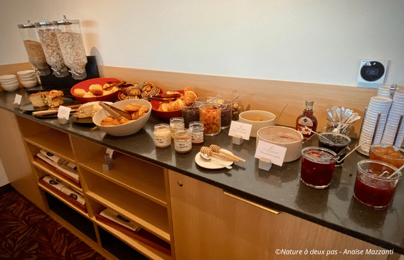 Buffet sucré pour le petit déjeuner au Royal Palace Hôtel et Spa à Kirrwiller en Alsace, près de Strasbourg