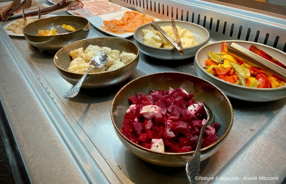 Buffet salé du petit déjeuner du Royal Palace Hôtel et Spa de Kirrwiller en Alsace.