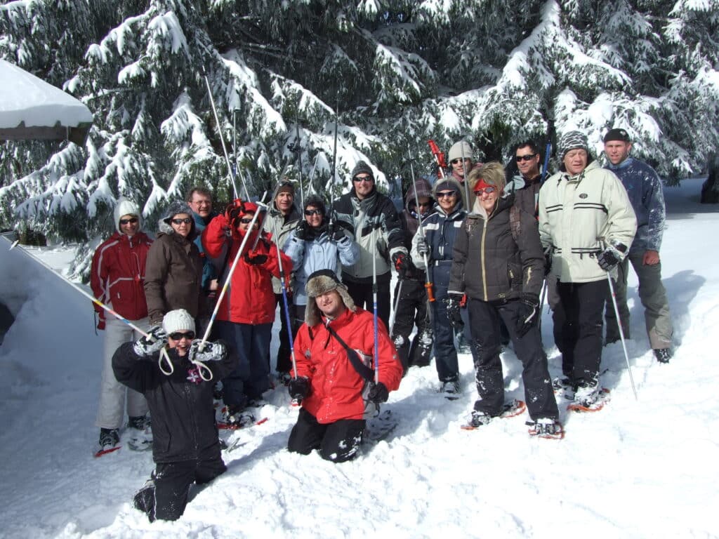 sortie raquettes et raclette La Yourte Un autre monde en Alsace au Hohwald. Sortie nature et neige dans les Vosges.